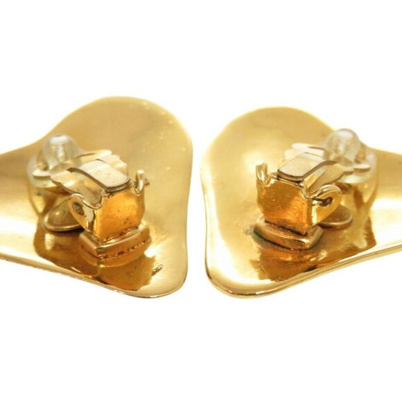 CHANEL Coco Mark Heart Metal Gold Earrings - Picture 6 of 10